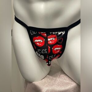 Red and Black Graphic Men's G string/thong